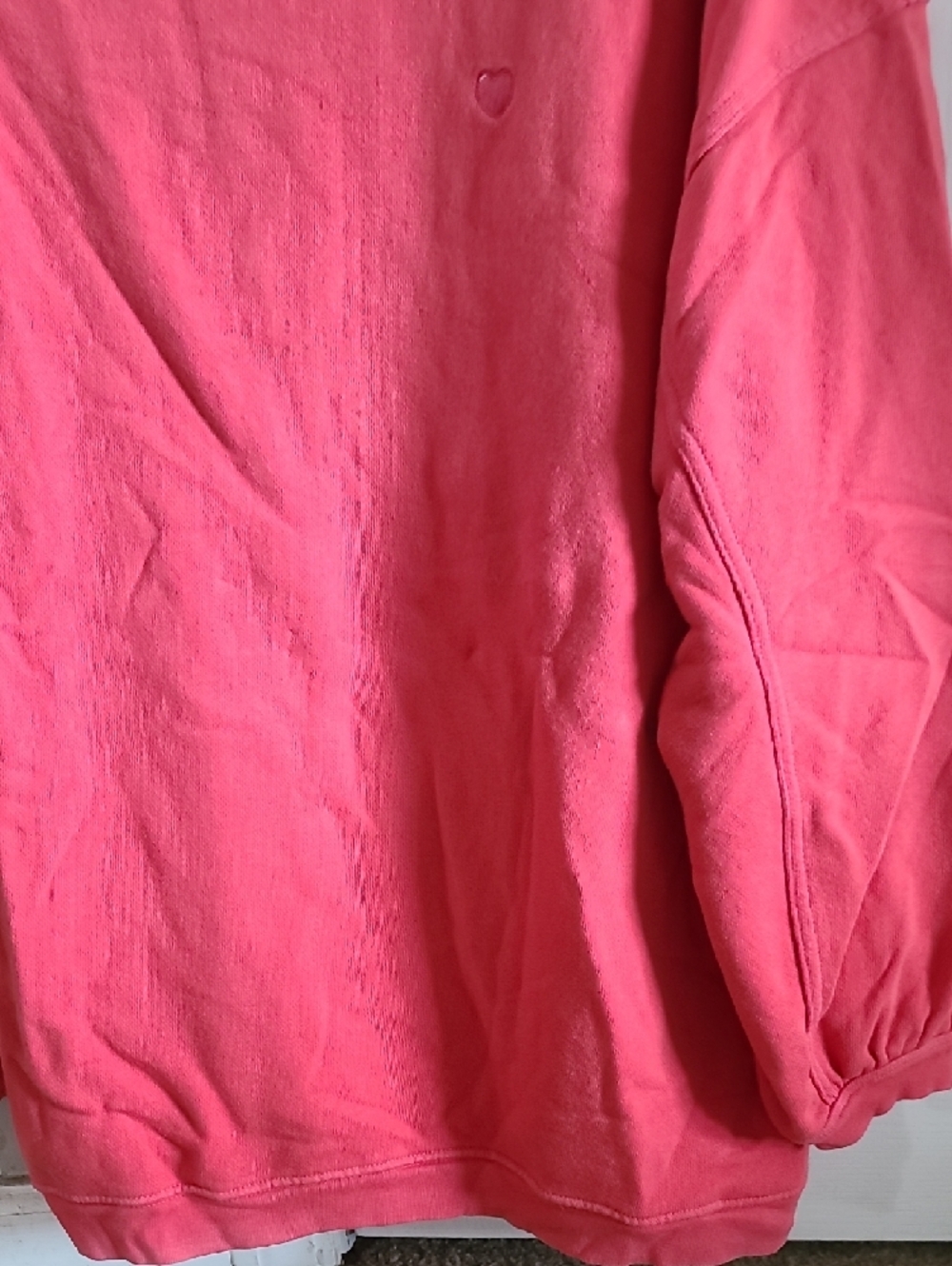 aerie Red Crewneck Sweatshirt with Subtle Heart Detail - Picture 7 of 7